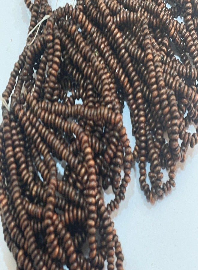 OMX, 3mm Round Wooden Beads Bunch. 40 Mala (Approx 3600 Bead, 90 Beads in 1 Mala/Line), for Jewellery Making, Beading & Art Craft Work - Coffee Brown - Image 2